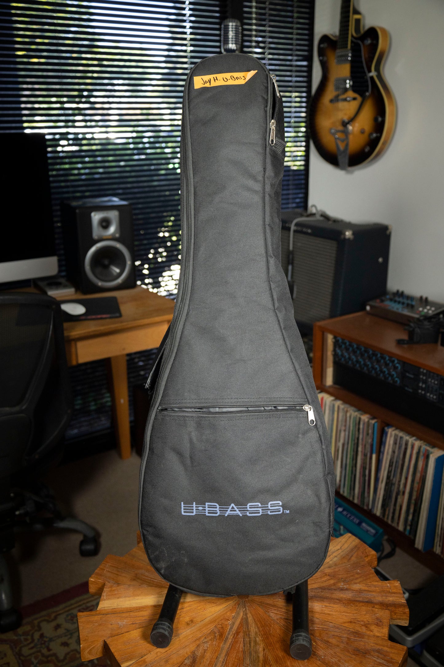 2010's Kala RMBL-FS U-Bass Rumbler Fretted Acoustic Electric Ukulele Bass - Satin Brown