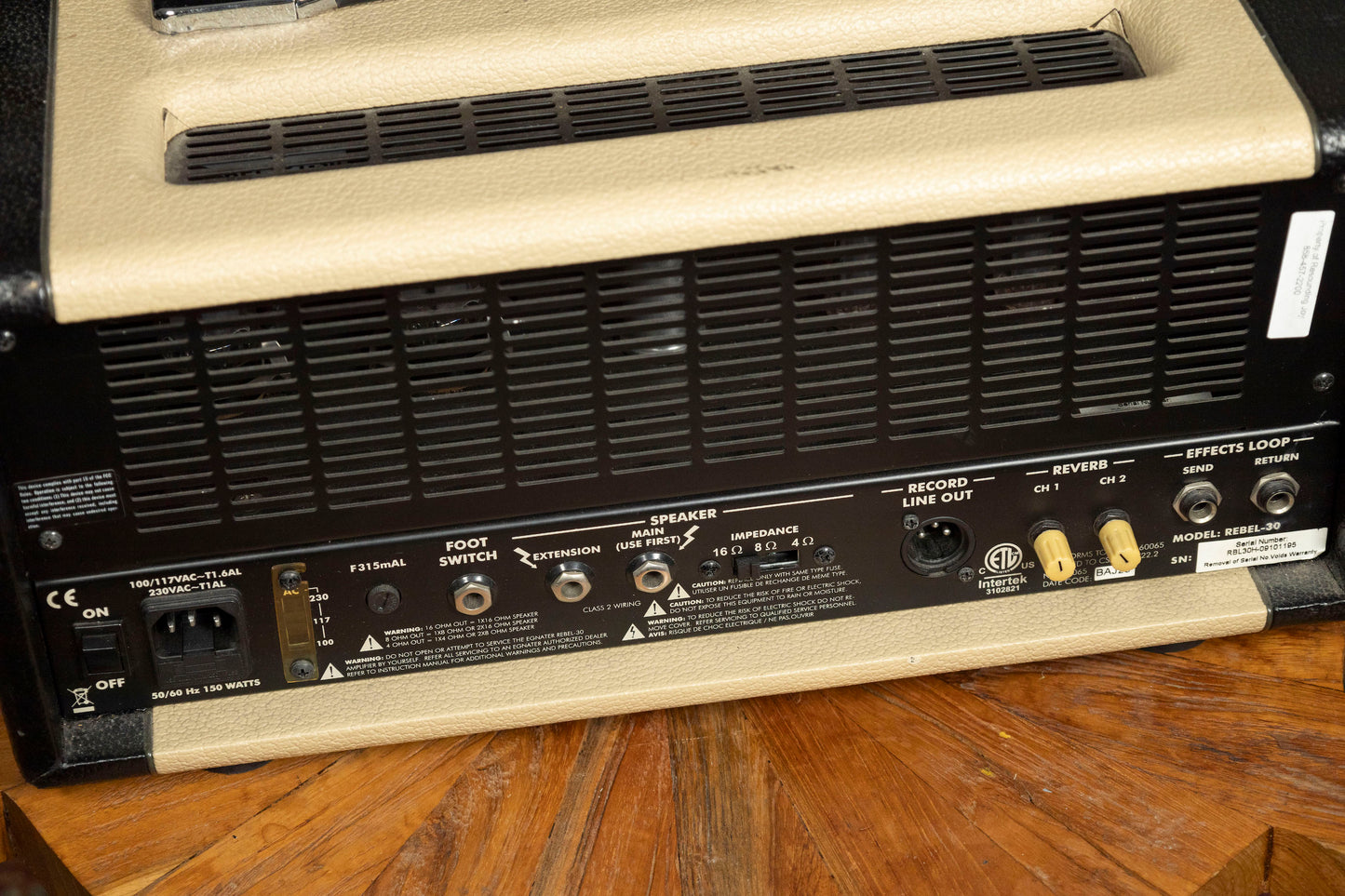 2010-2014 Egnater Rebel 30 2-Channel 30-Watt Guitar Amp Head - Black / Blonde