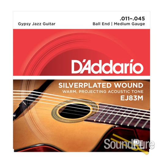 D'Addario 11-45 Silver Plated wound Strings EJ 84M