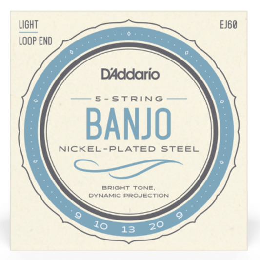 D'Addario Loop End 9-9 5 String Banjo Strings EJ60