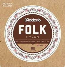 D'Addario 28-45  Ball End Folk Nylon Strings EJ32C