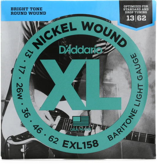 D'Addario 13-62 Baritone Electric Guitar Strings EXL158